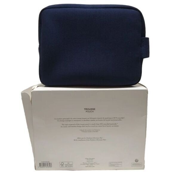 Dior Beauty CD Logo Blue Cosmetic Makeup Bag Dopp Kit Trousse Pouch - Picture 7 of 7